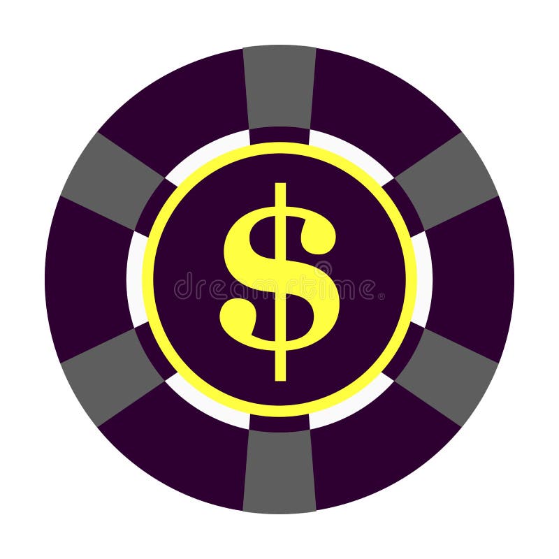 Casino Chip Vector Icon.Cartoon Vector Icon Isolated on White