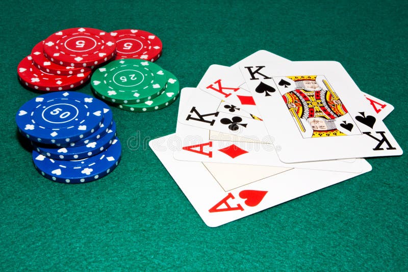 Casino chips and cards royalty free stock image