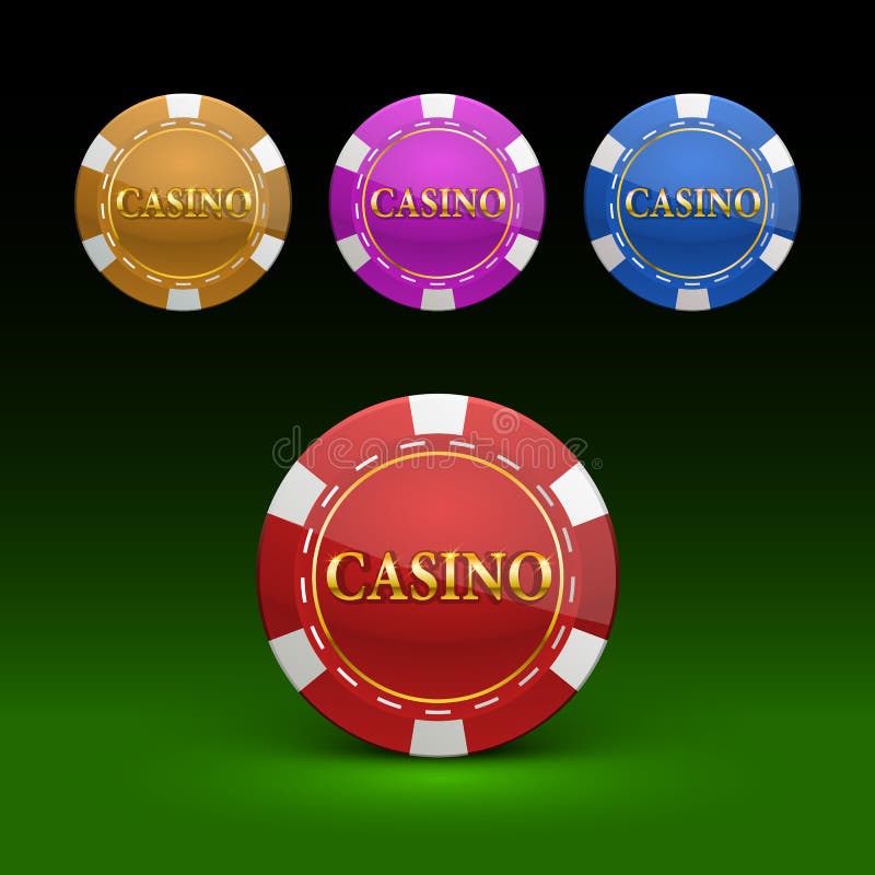 Casino Chips Color Set. Vector Illustration Color Collection Stock