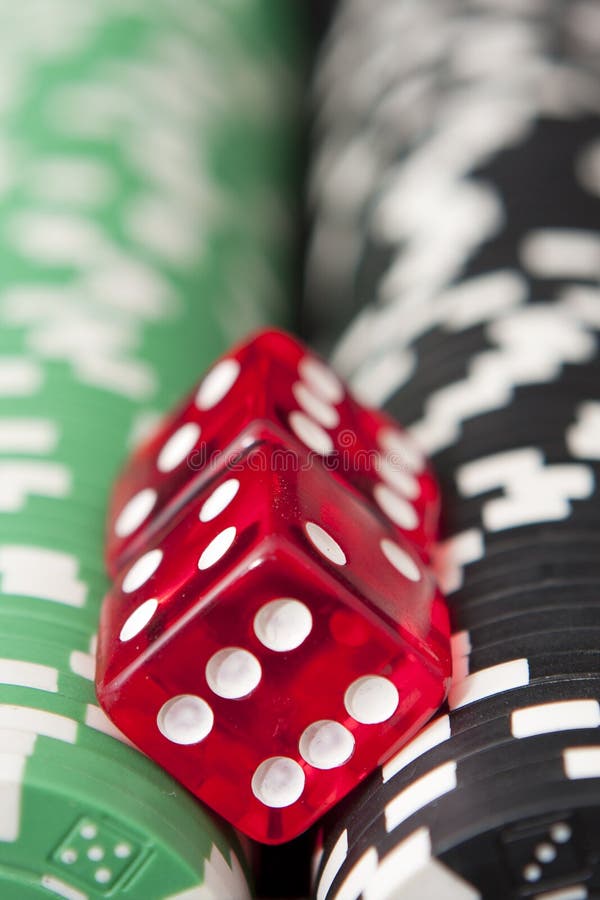 Casino chips and dice