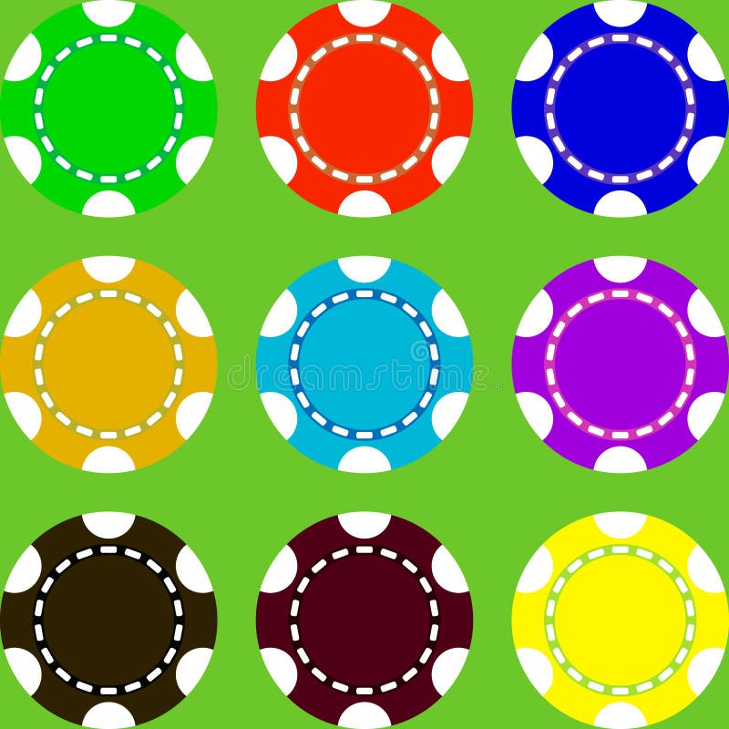 Casino Chips Of Different Colors Stock Vector Illustration of