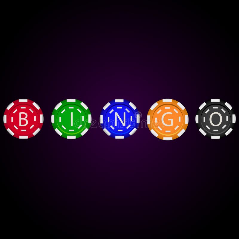 Casino Chips with Text Bingo. Vector Stock Illustration Illustration