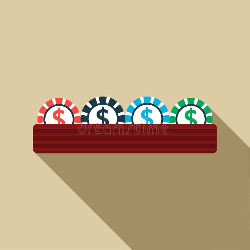 Casino gambling chips icon, flat style vector illustration Casino gambling chips icon, flat style vector illustration