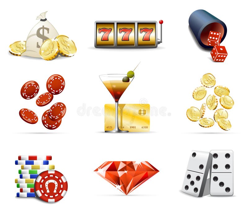 Casino and gambling icons royalty free illustration Casino and gambling icons royalty free illustration