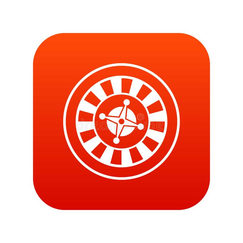 Casino gambling roulette icon digital red stock illustration Casino gambling roulette icon digital red stock illustration