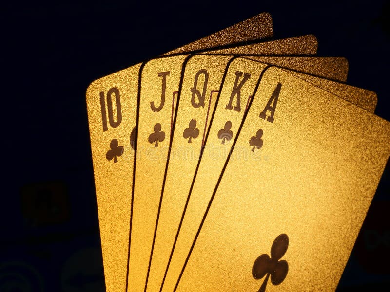 Golden Poker Blackjack Playing Cards Stock Photo - Image of hand, card: 211370264