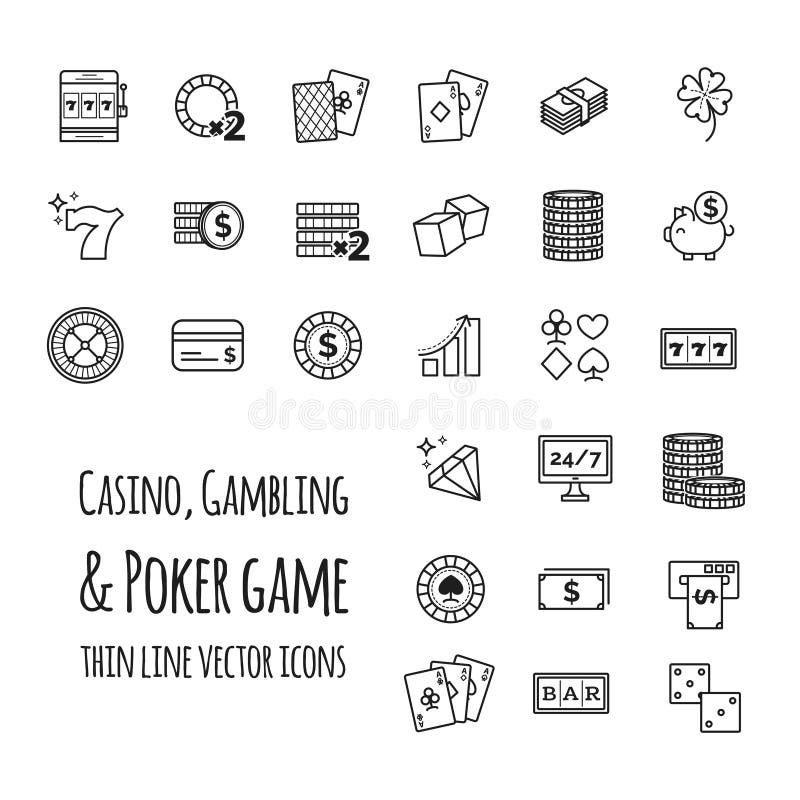 Casino, gambling, poker game vector set icons for your design. Casino, gambling, poker game vector set icons for your design