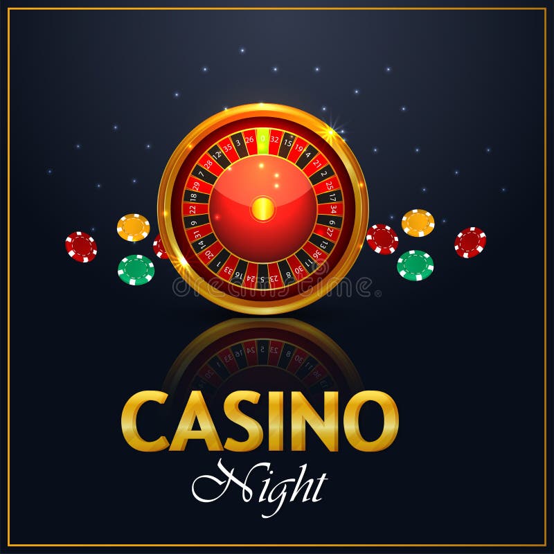 Casino Luxury Vip Invitation Background with Roulette Wheel and Casino