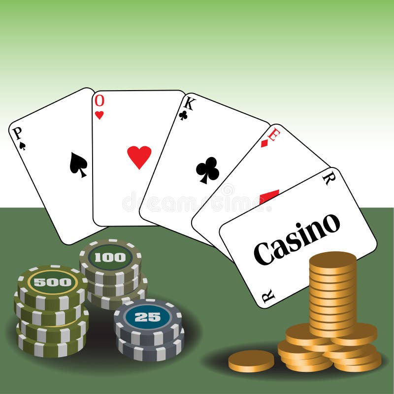 Casino poker cards royalty free illustration