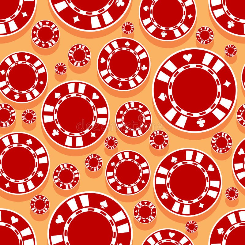 Casino Poker Chips Icon Seamless Pattern. Stock Vector Illustration