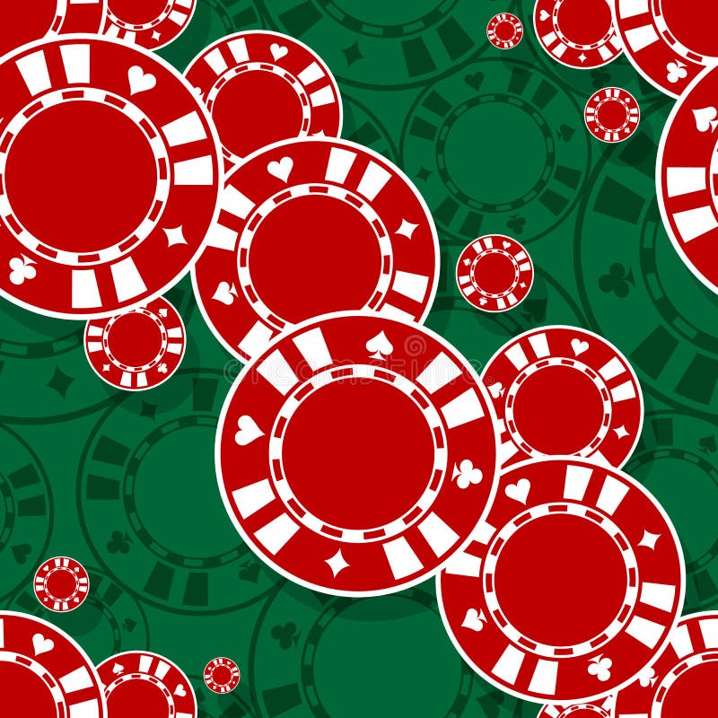 Casino Poker Chips Icon Seamless Pattern. Stock Vector - Illustration