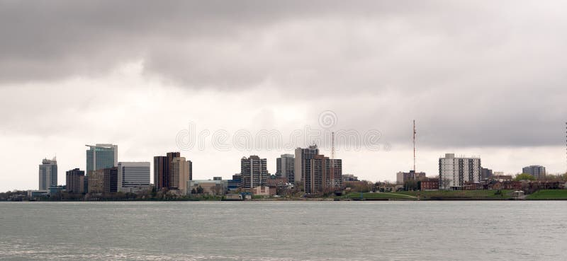 Casino Rivière Détroit de Windsor Canada Downtown City Skyline photographie stock libre de droits Casino Rivière Détroit de Windsor Canada Downtown City Skyline photographie stock libre de droits