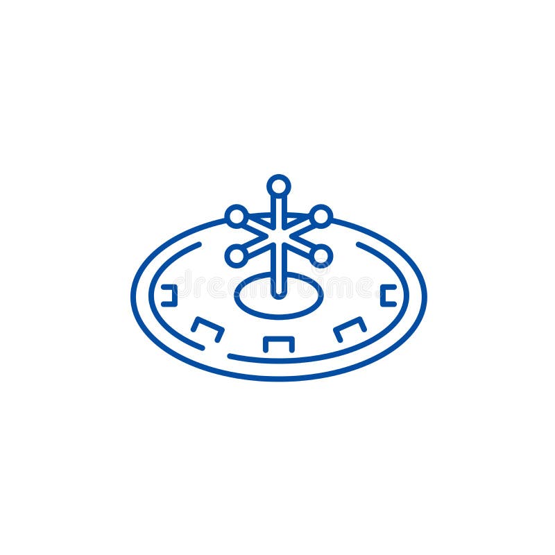 Casino roulette play line icon concept. Casino roulette play flat vector symbol, sign, outline illustration. stock illustration Casino roulette play line icon concept. Casino roulette play flat vector symbol, sign, outline illustration. stock illustration