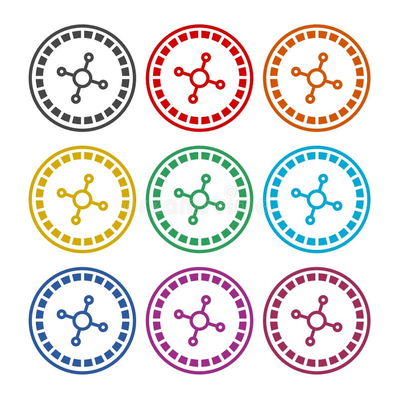 Casino roulette wheel flat icon or logo, color set vector illustration Casino roulette wheel flat icon or logo, color set vector illustration