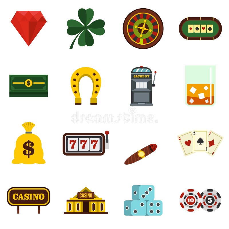 Free Vector  Realistic isolated and colored casino online games icon set  with equipments and attributes