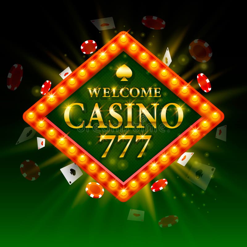 Casino Signboard Billboard 777 Stock Vector Illustration of