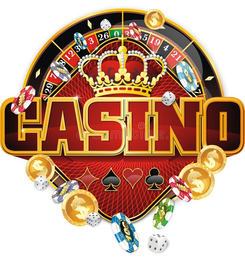 Casino Sticker with Crown, Roulette, Chips and Coins. There is an  Additional PNG Format. Stock Photo - Illustration of virtual, roulette:  202633886