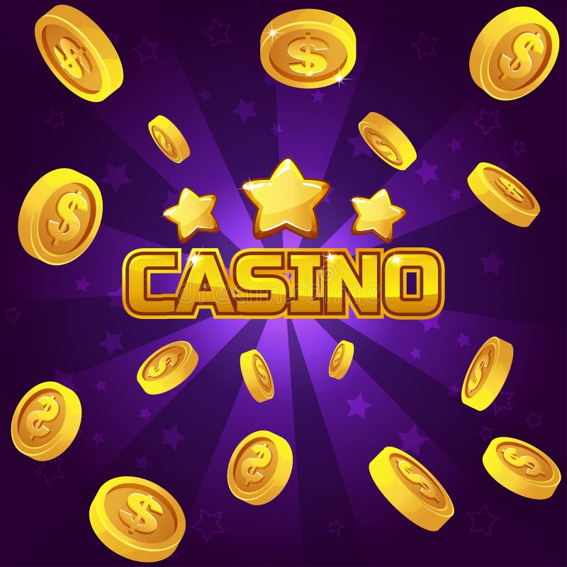 Casino winner background. Gold coins illustration