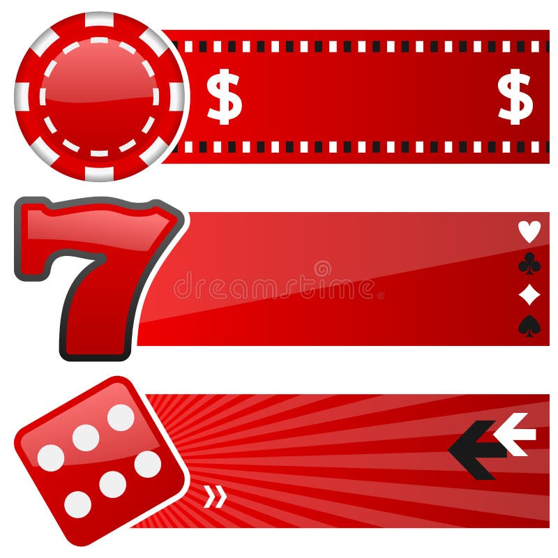 Casino y banderas horizontales de juego stock de ilustración Casino y banderas horizontales de juego stock de ilustración