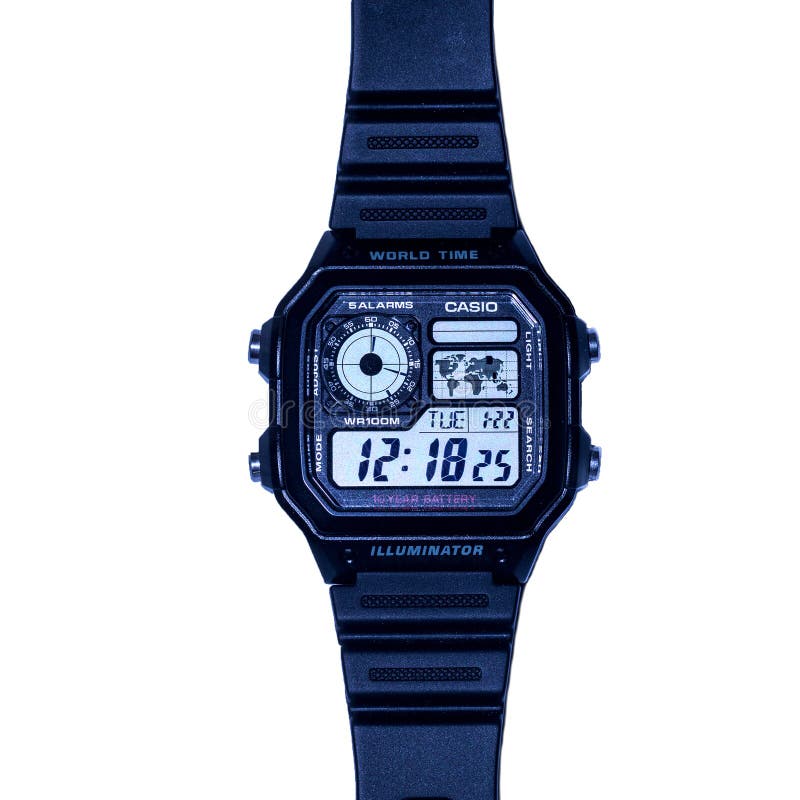 Electronic wrist watch casio AE-1200WH, with plastic strap. Electronic wrist watch casio AE-1200WH, with plastic strap