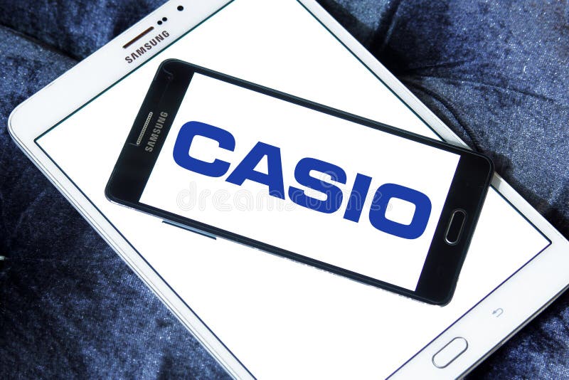 Logo of global fashion company casio on samsung mobile phone on samsung tablet. Logo of global fashion company casio on samsung mobile phone on samsung tablet