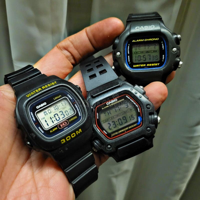 Vintage casio watches are used every day for activities. Vintage casio watches are used every day for activities