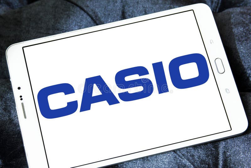 Logo of watchmaker company casio on samsung tablet. Logo of watchmaker company casio on samsung tablet