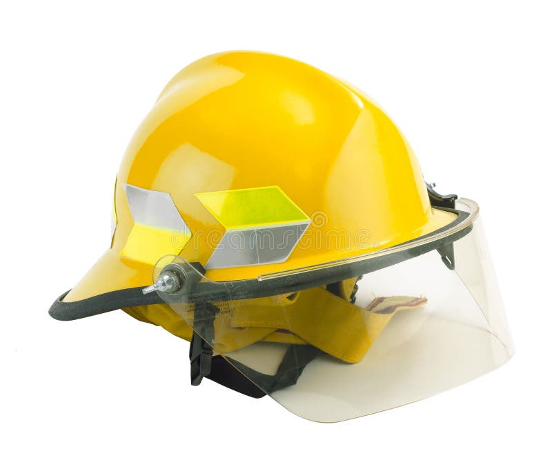 Safety helmet for fireman or firefighter where safety comes first, the image isolated on white. Safety helmet for fireman or firefighter where safety comes first, the image isolated on white