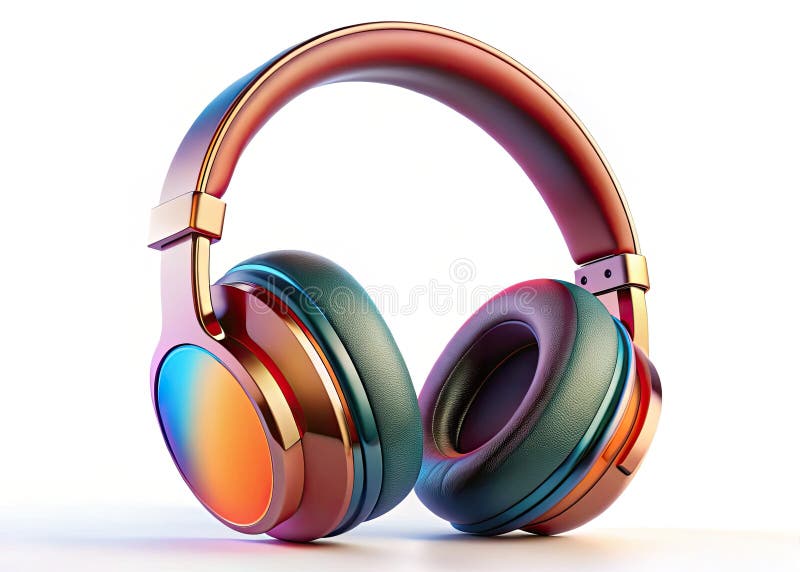 Casques sans fil modernes et élégants, rendu architectural 3d pour la visualisation des produits illustration de vecteur