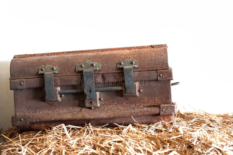 Vintage treasure chest on white background. Vintage treasure chest on white background