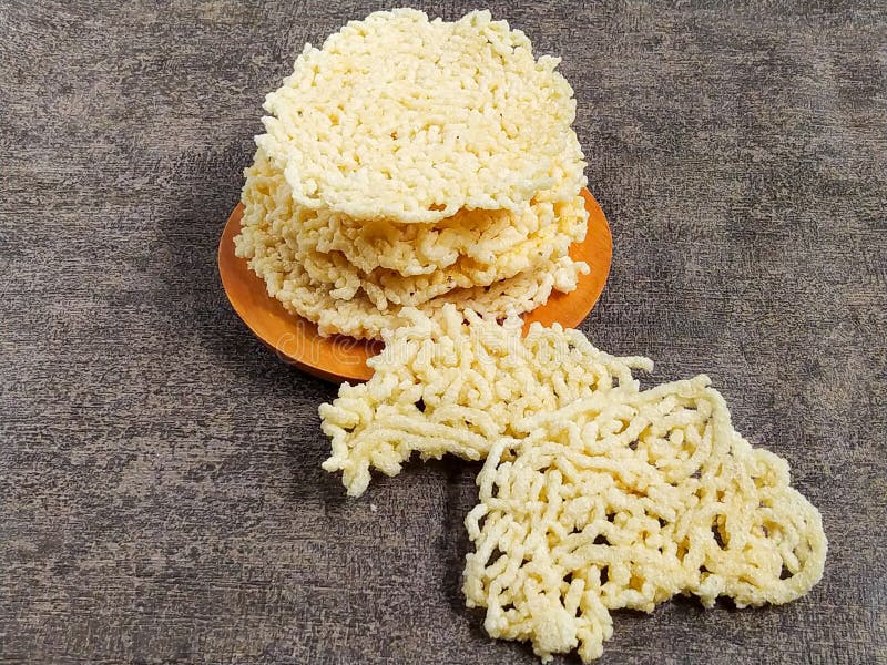 Cassava Noodle Crackers are a Traditional Food To Accompany Rice or As