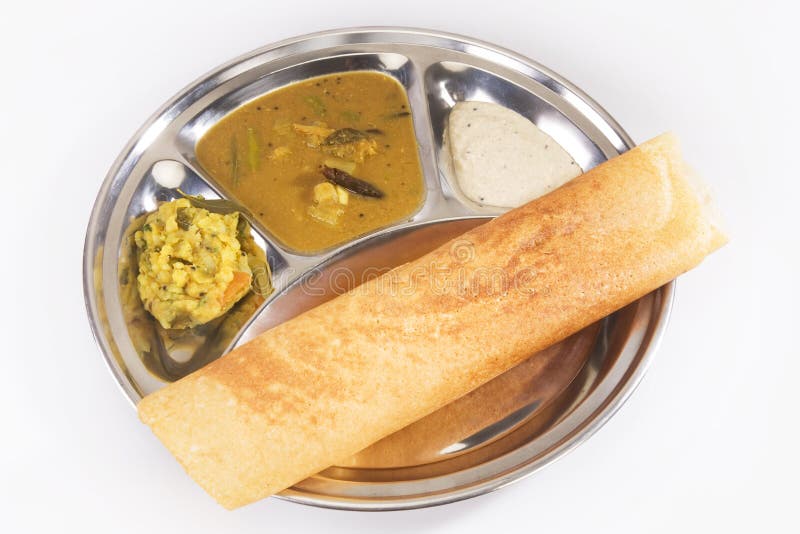 Casse-croûte Indien Masala Dosa Image stock - Image du coriandre