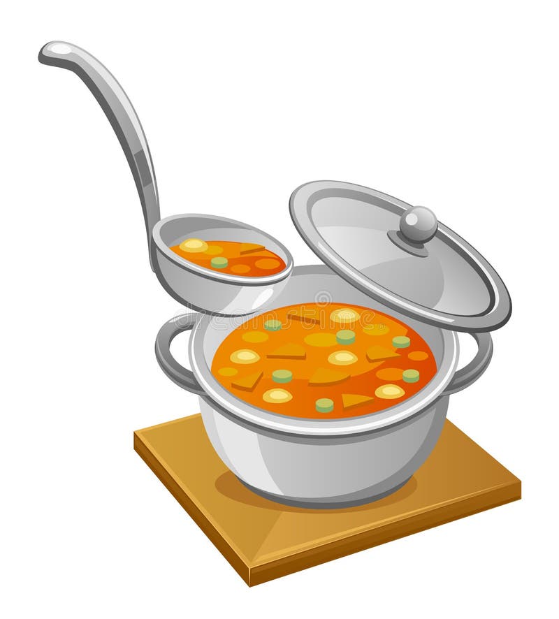 Casserole de soupe  illustration de vecteur Illustration 