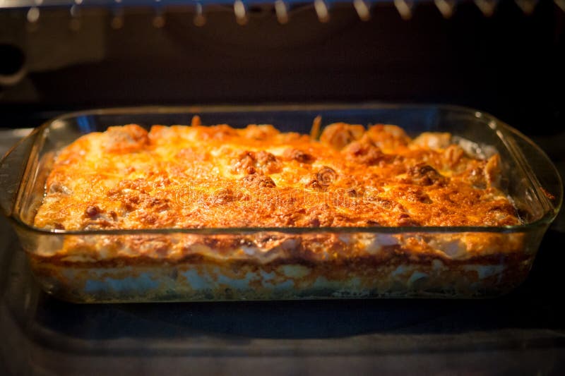 Casserole in oven stock photo. Image of delicious, champignon 52140690