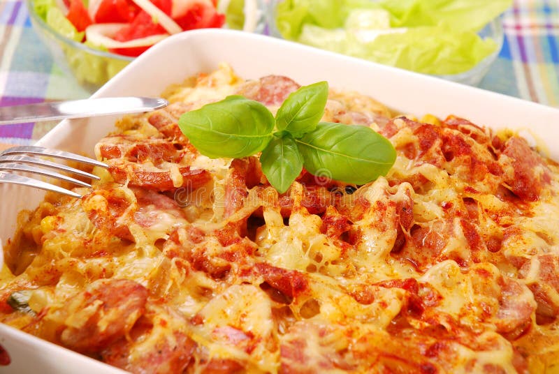Casserole with Potato,sausage and Onion Stock Image Image of gourmet