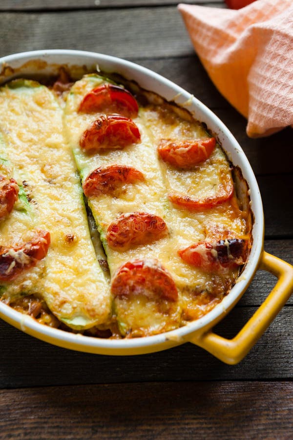 Casserole with zucchini and cheese royalty free stock images