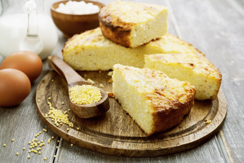 Sformato di miglio e ricotta fotografia stock