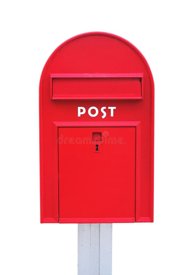 Red mail box over a white background. Red mail box over a white background