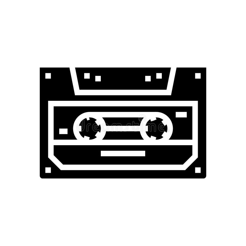 cassette tape retro music glyph icon vector illustration