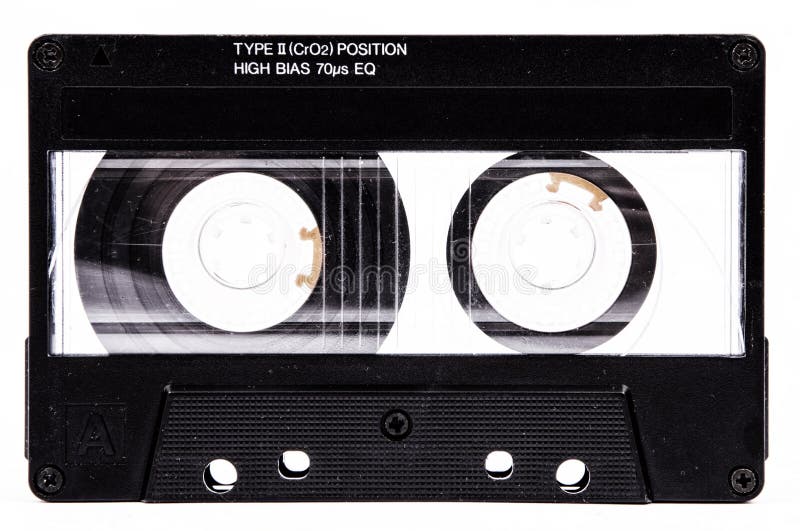Old cassette tape isolated stock photo. Image of round 50652602