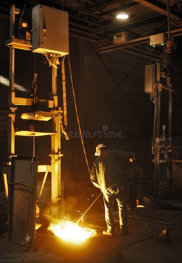 Cast iron factory stock photo. Image of industrial, molten 2443040