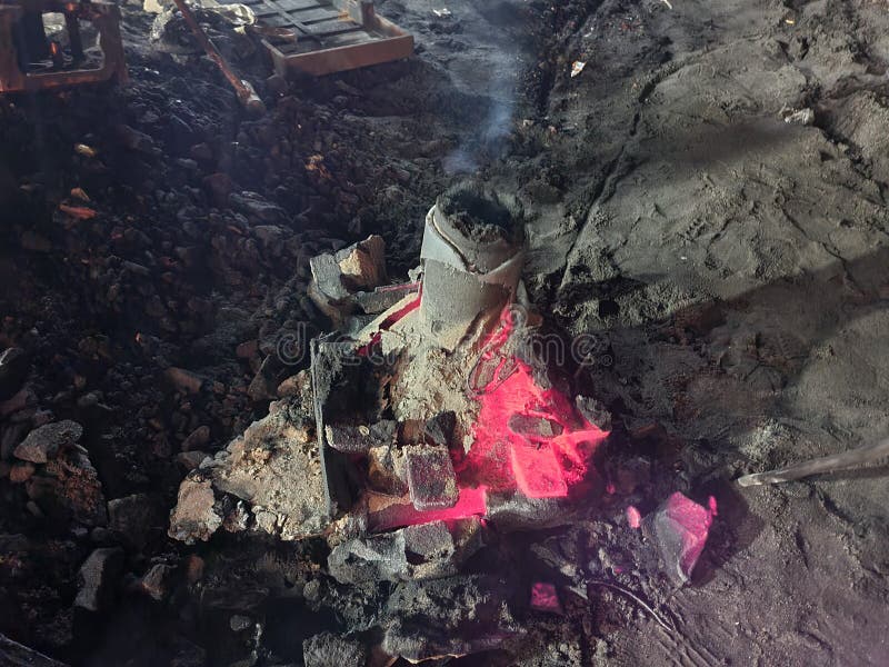 Cast Iron Making Process by Using Sand Mold Stock Photo Image of cast