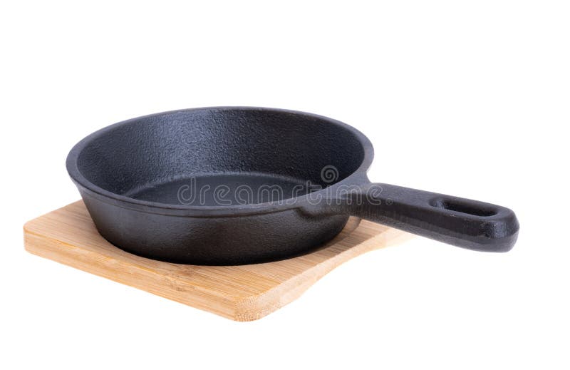 Cast iron pan isolated stock image. Image of meal, steel 266006539