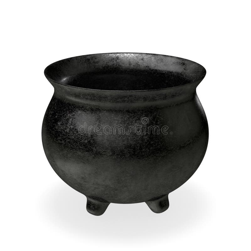 Cast iron pot 3d rendering stock illustration. Illustration of