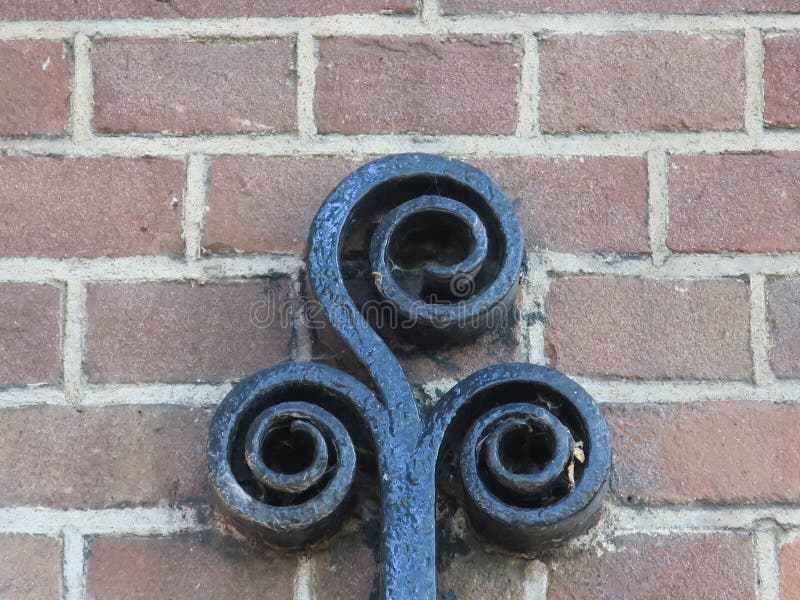 Cast Iron Gate with Two Birds Stock Image - Image of drainpipe, wall ...