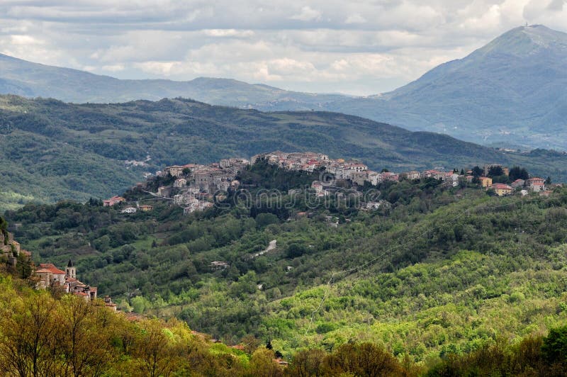 Castel San Vincenzo Valley Spring Landscape Stock Image - Image of ...