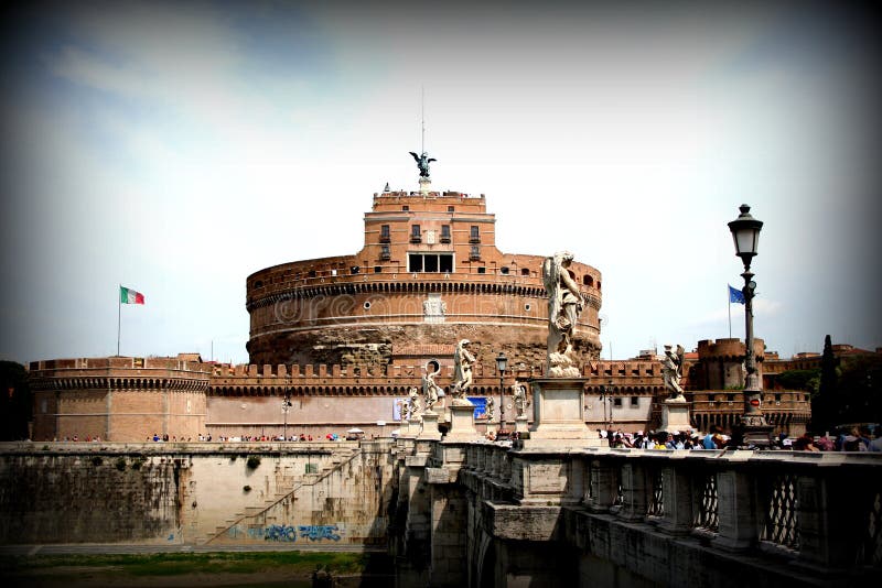 The Castel Sant`Angelo Castle of the Angels in Italian Castel Sant`Angelo or Mausoleo di Adriano; in German Engelsburg in Rome was originally designed as a mausoleum for the emperor Hadrian 76–138 and his descendants, later modified in the castle of dads. The Castel Sant`Angelo Castle of the Angels in Italian Castel Sant`Angelo or Mausoleo di Adriano; in German Engelsburg in Rome was originally designed as a mausoleum for the emperor Hadrian 76–138 and his descendants, later modified in the castle of dads.
