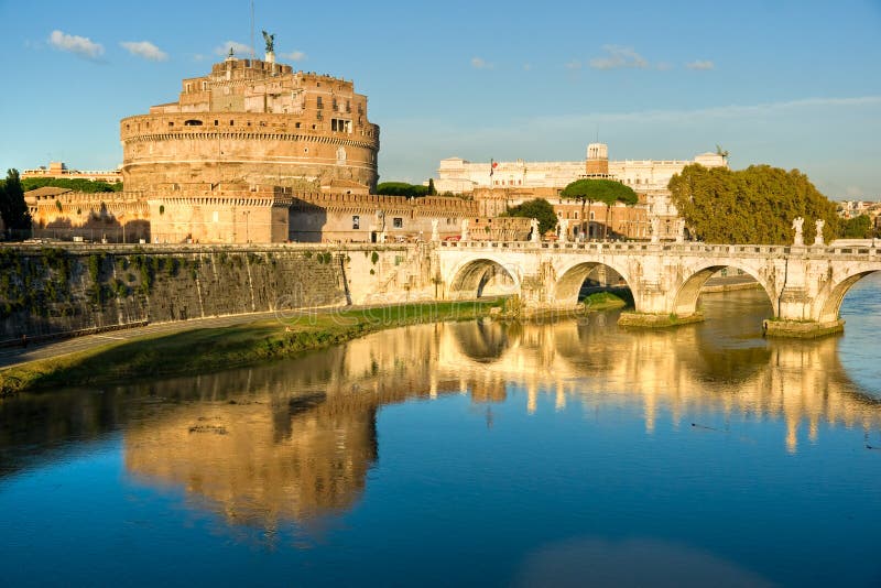 Castel Sant angelo at sunset, Rome, Italy.