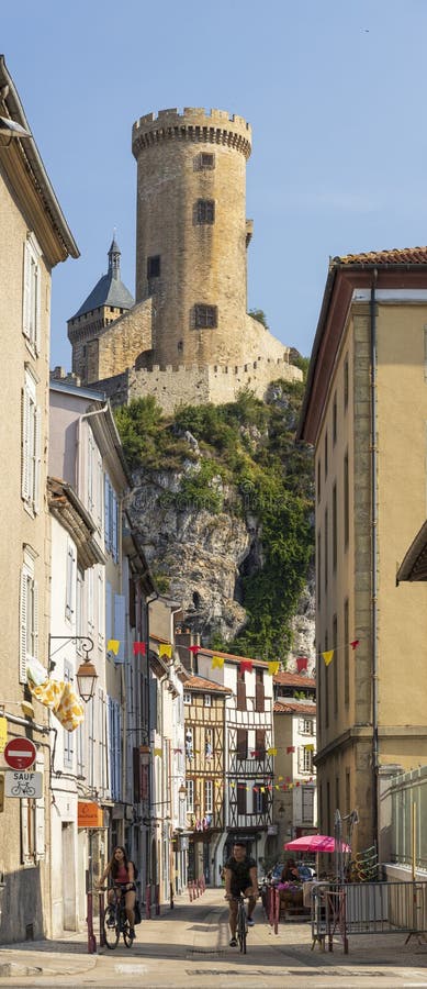 Castello di foce e strada tipica di una città di Foxx fotografia stock libera da diritti