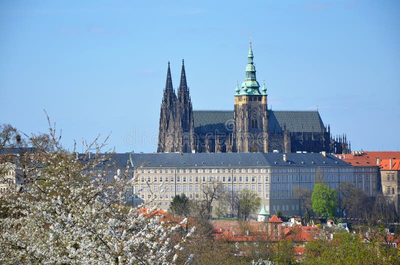 Castello di Praga in primavera immagine stock Castello di Praga in primavera immagine stock